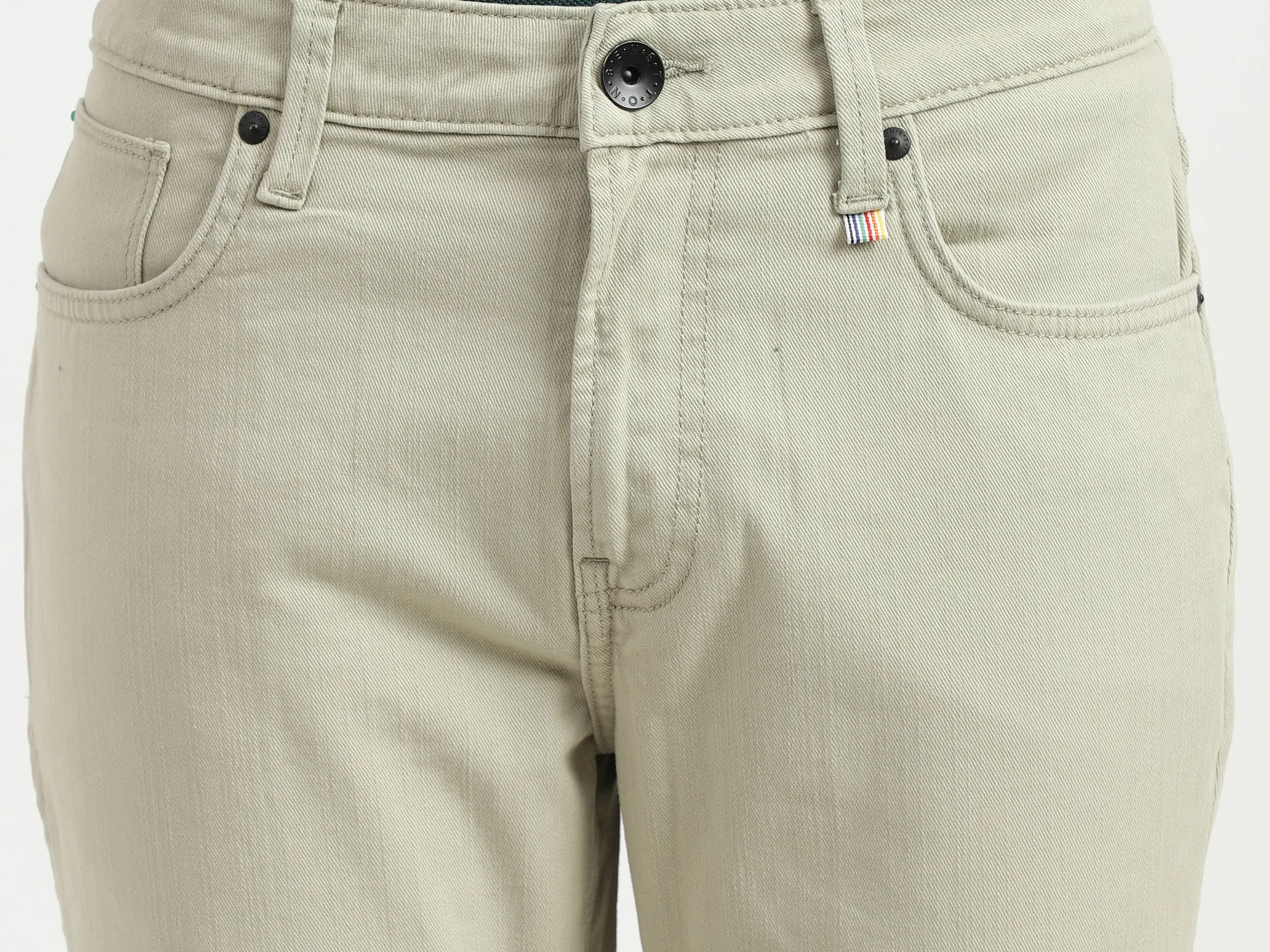 Mens Cropped Solid Jeans
