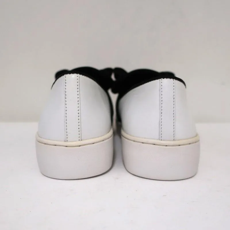 Michael Kors Val Runway Bow Skate Sneakers White Leather Size 37 NEW