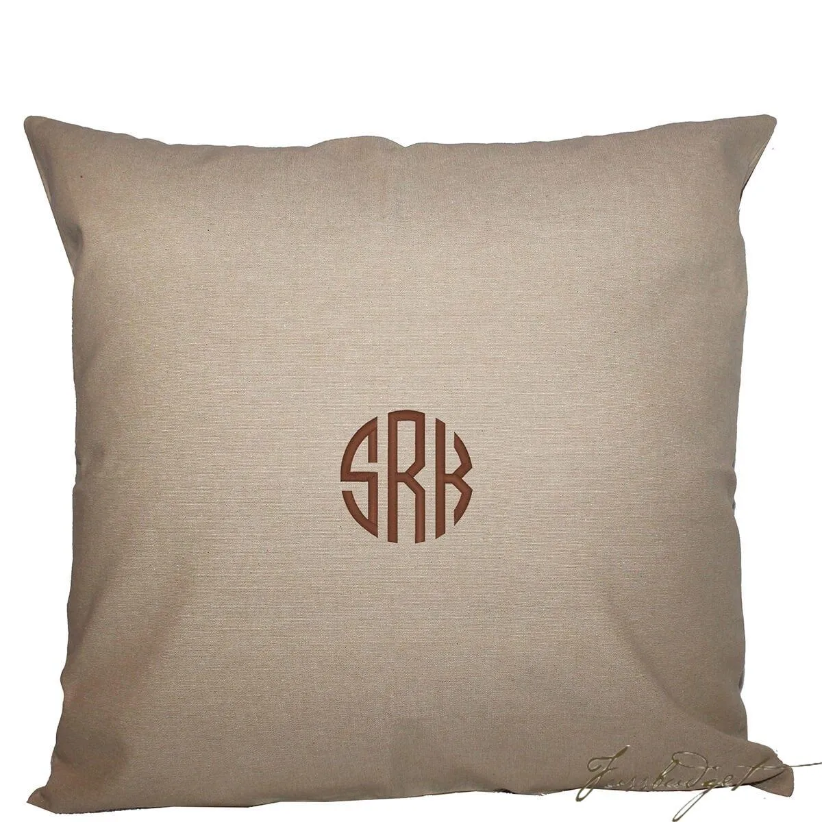 Monogrammed Jute Pillow