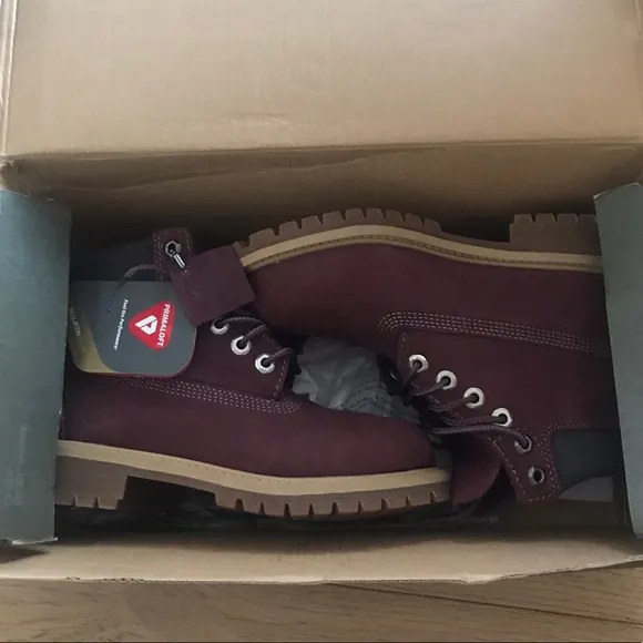 New Girls Timberland burgundy boots, size 13 Youth