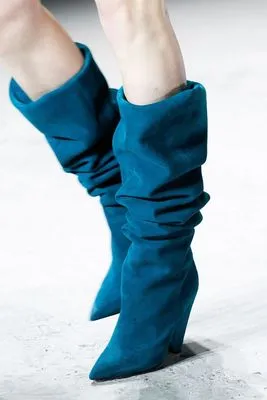 New Luxury Crystal Shoes Woman Pointed Toe Knee High Boots Sexy Rhinestone Chunky Spike Heel Boots Ladies Botas Mujer
