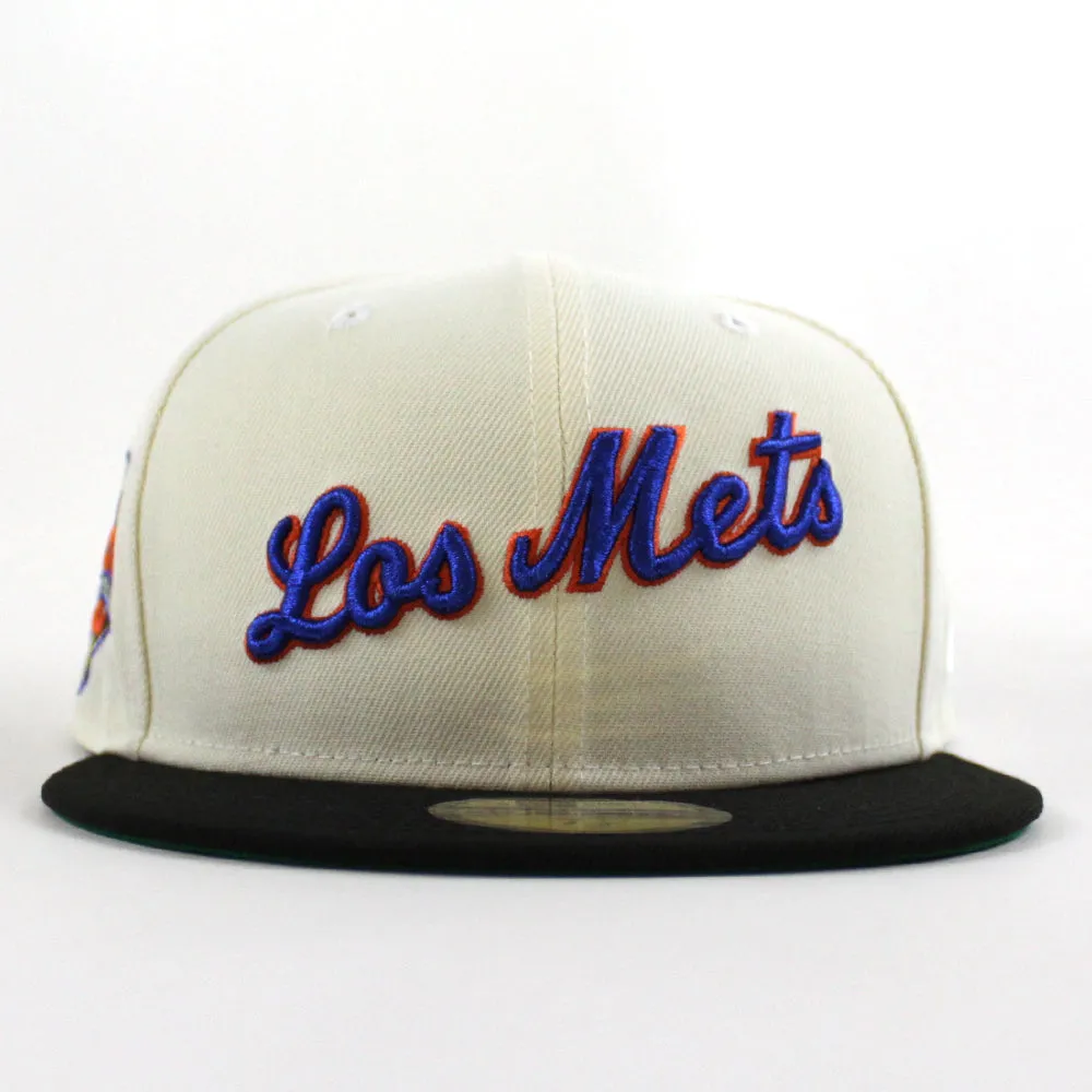 New York Mets (Los Mets) 50TH Anniversary New Era 59Fifty Fitted Hat (CHROME WHITE Black GREEN Under Brim)