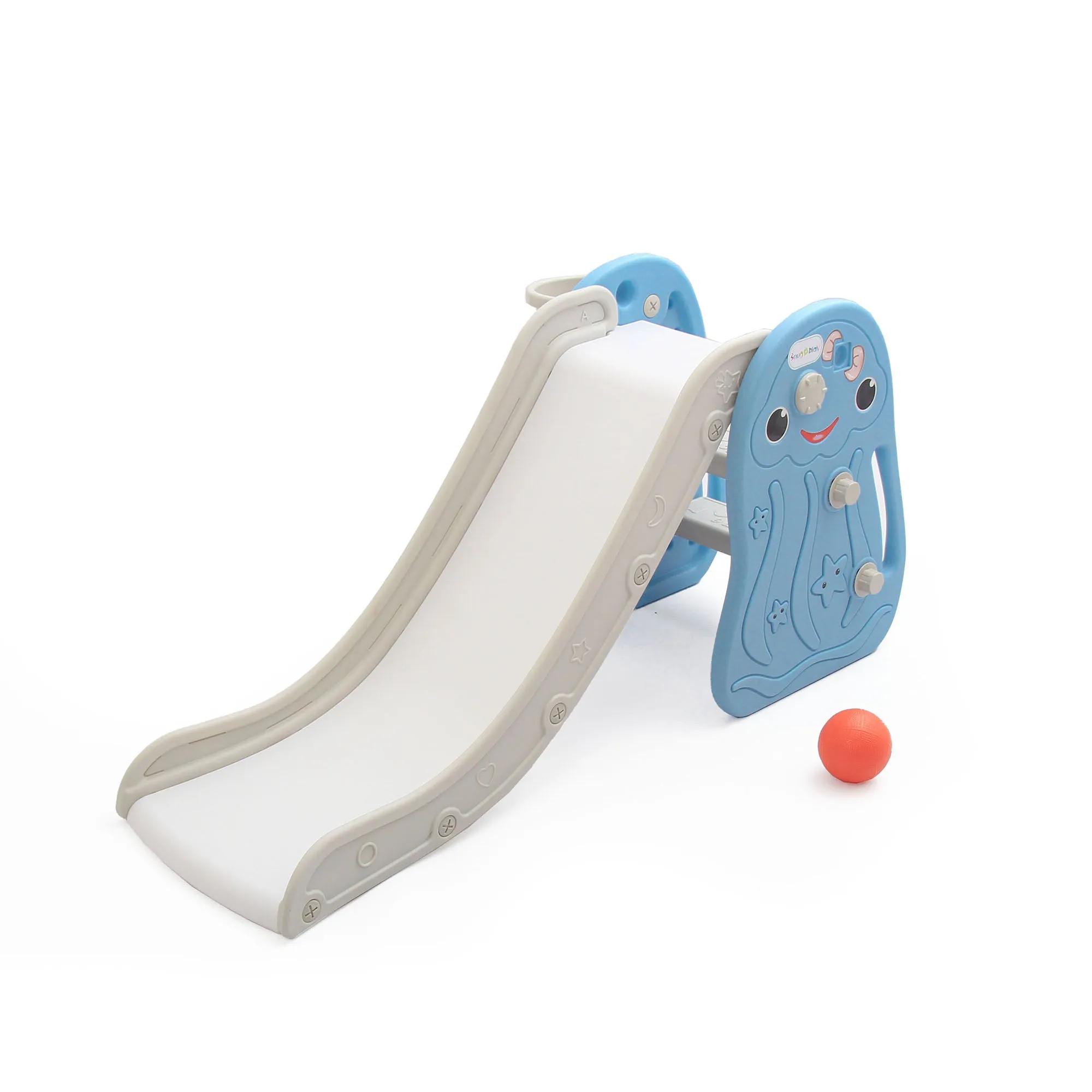 Octopus Kids Slide with Basketball Hoop | 2 in 1 Mini Baby Slide