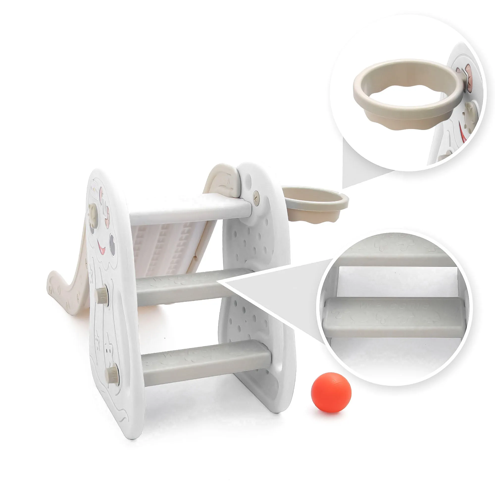 Octopus Kids Slide with Basketball Hoop | 2 in 1 Mini Baby Slide