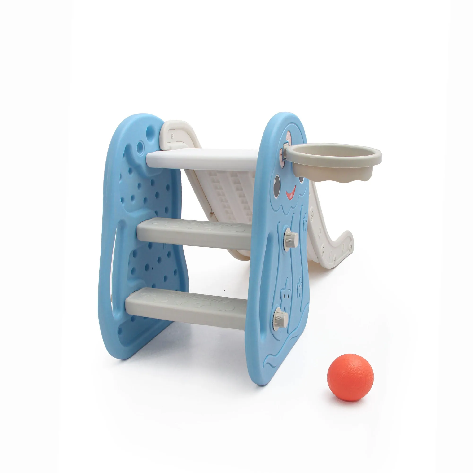 Octopus Kids Slide with Basketball Hoop | 2 in 1 Mini Baby Slide