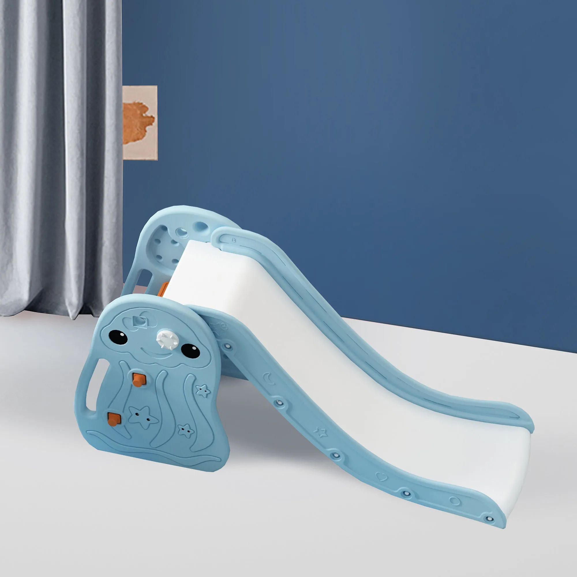 Octopus Kids Slide with Basketball Hoop | 2 in 1 Mini Baby Slide