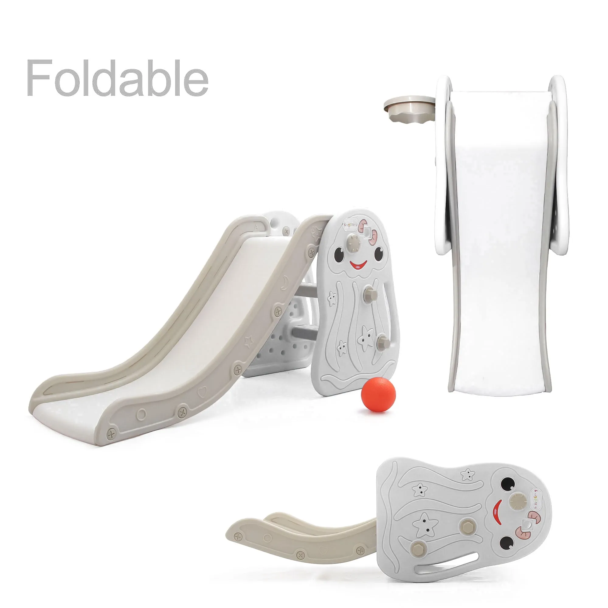 Octopus Kids Slide with Basketball Hoop | 2 in 1 Mini Baby Slide