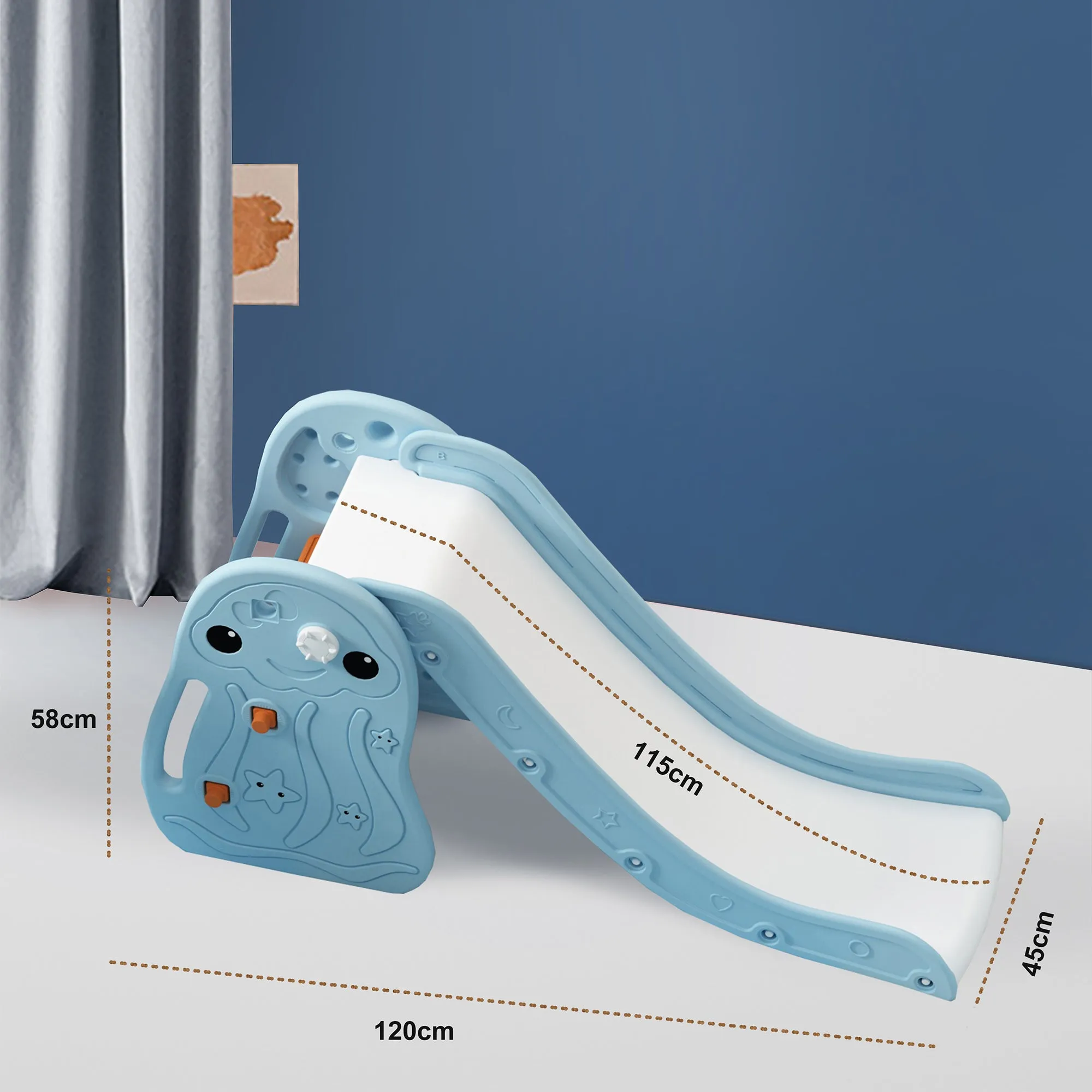 Octopus Kids Slide with Basketball Hoop | 2 in 1 Mini Baby Slide