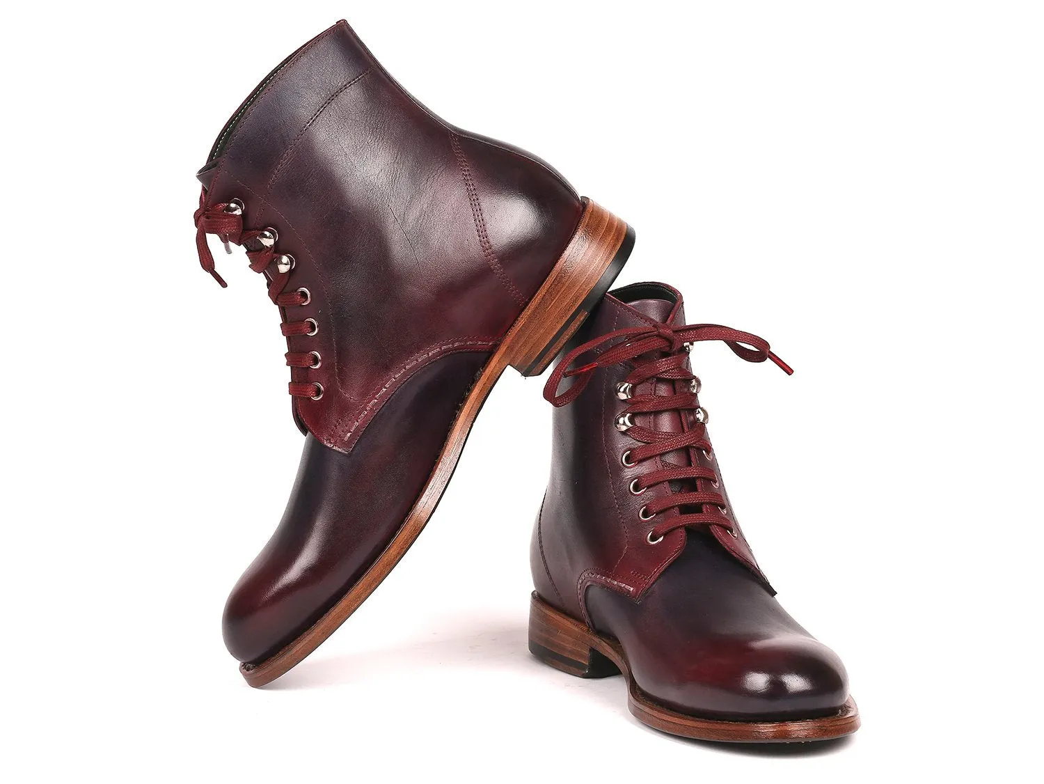 Paul Parkman Bordeaux & Navy Leather Boots