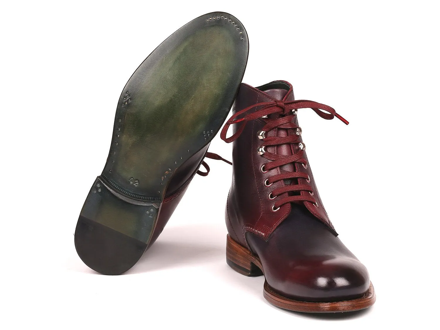 Paul Parkman Bordeaux & Navy Leather Boots