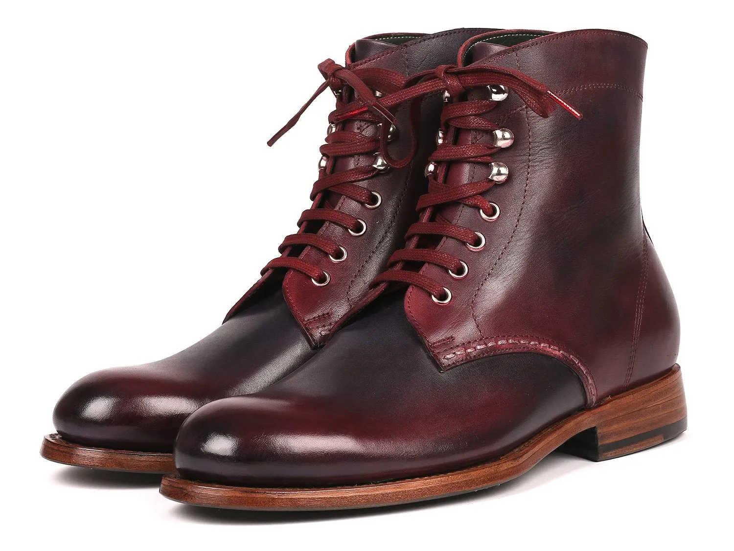 Paul Parkman Bordeaux & Navy Leather Boots