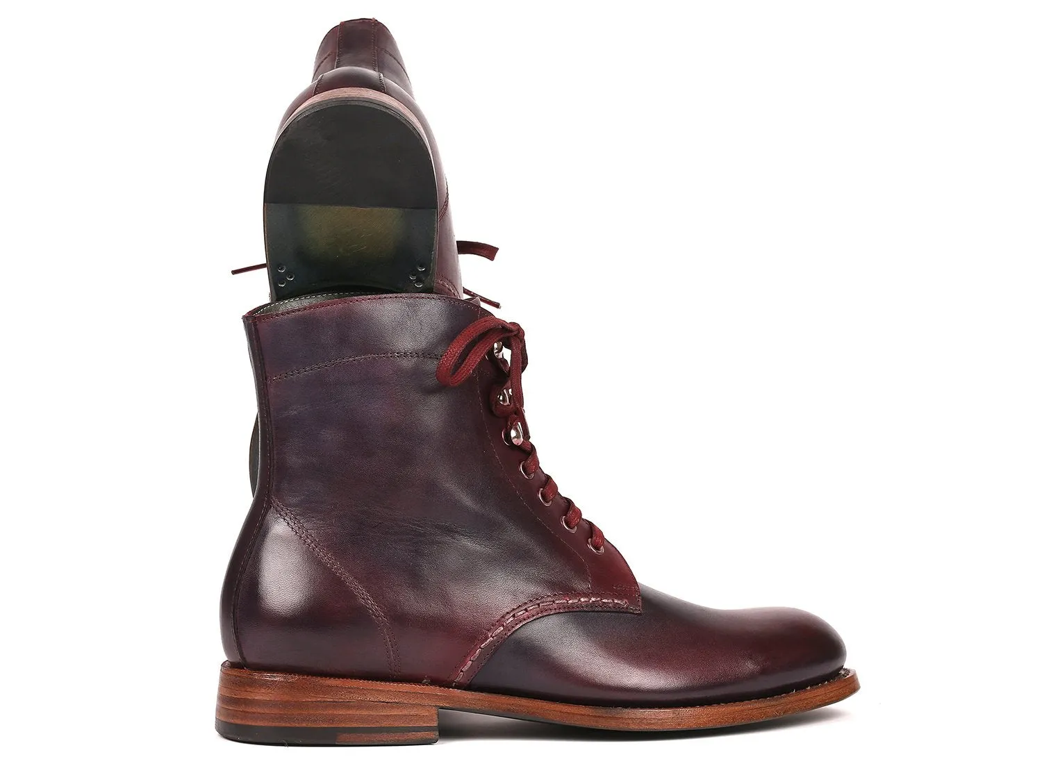 Paul Parkman Bordeaux & Navy Leather Boots