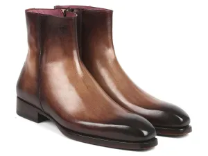 Paul Parkman Brown Side Zipper Boots