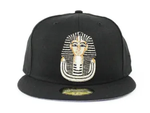 Pharaoh New Era 59Fifty Fitted Hat (Black Gold Jordan 4 Gray Under Brim)