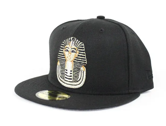 Pharaoh New Era 59Fifty Fitted Hat (Black Gold Jordan 4 Gray Under Brim)