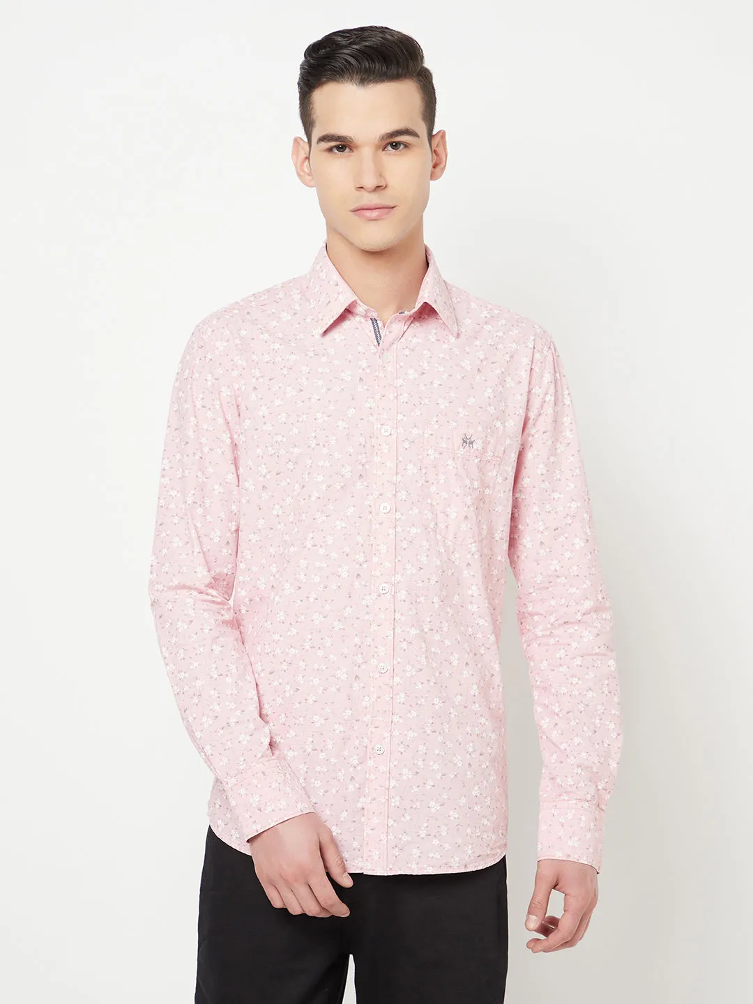 Pink Floral Printed Shirt