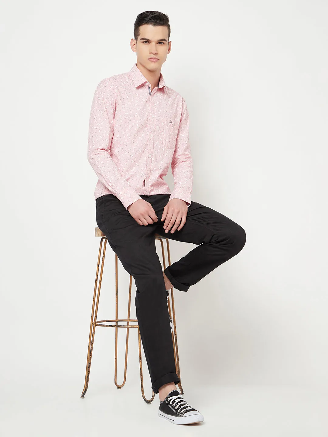 Pink Floral Printed Shirt