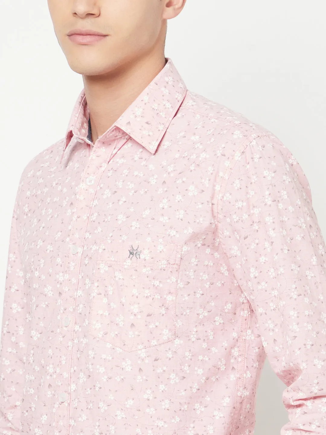 Pink Floral Printed Shirt