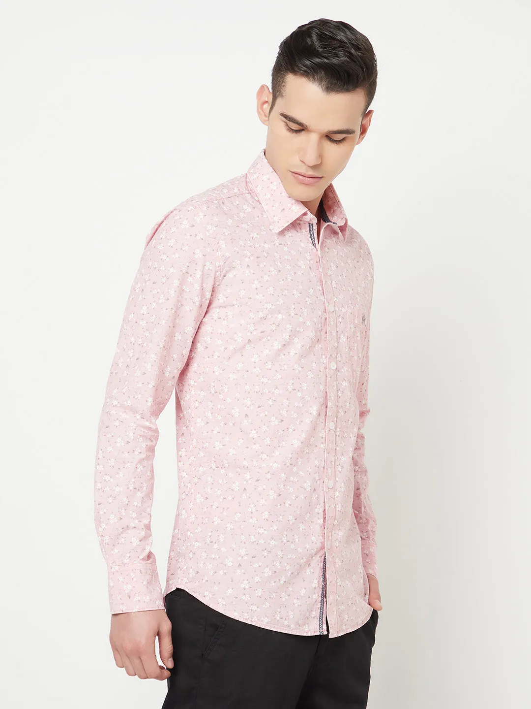 Pink Floral Printed Shirt
