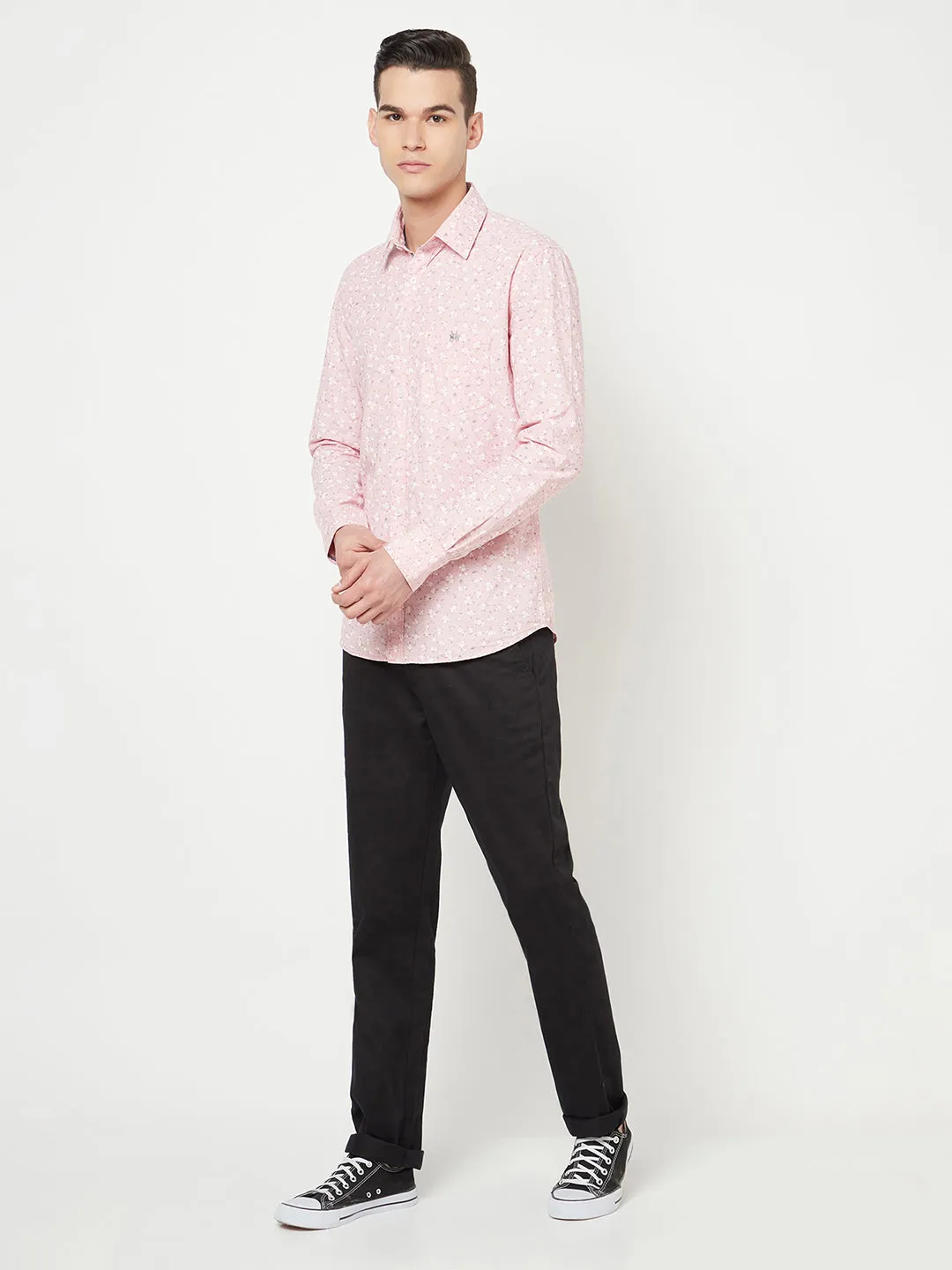 Pink Floral Printed Shirt