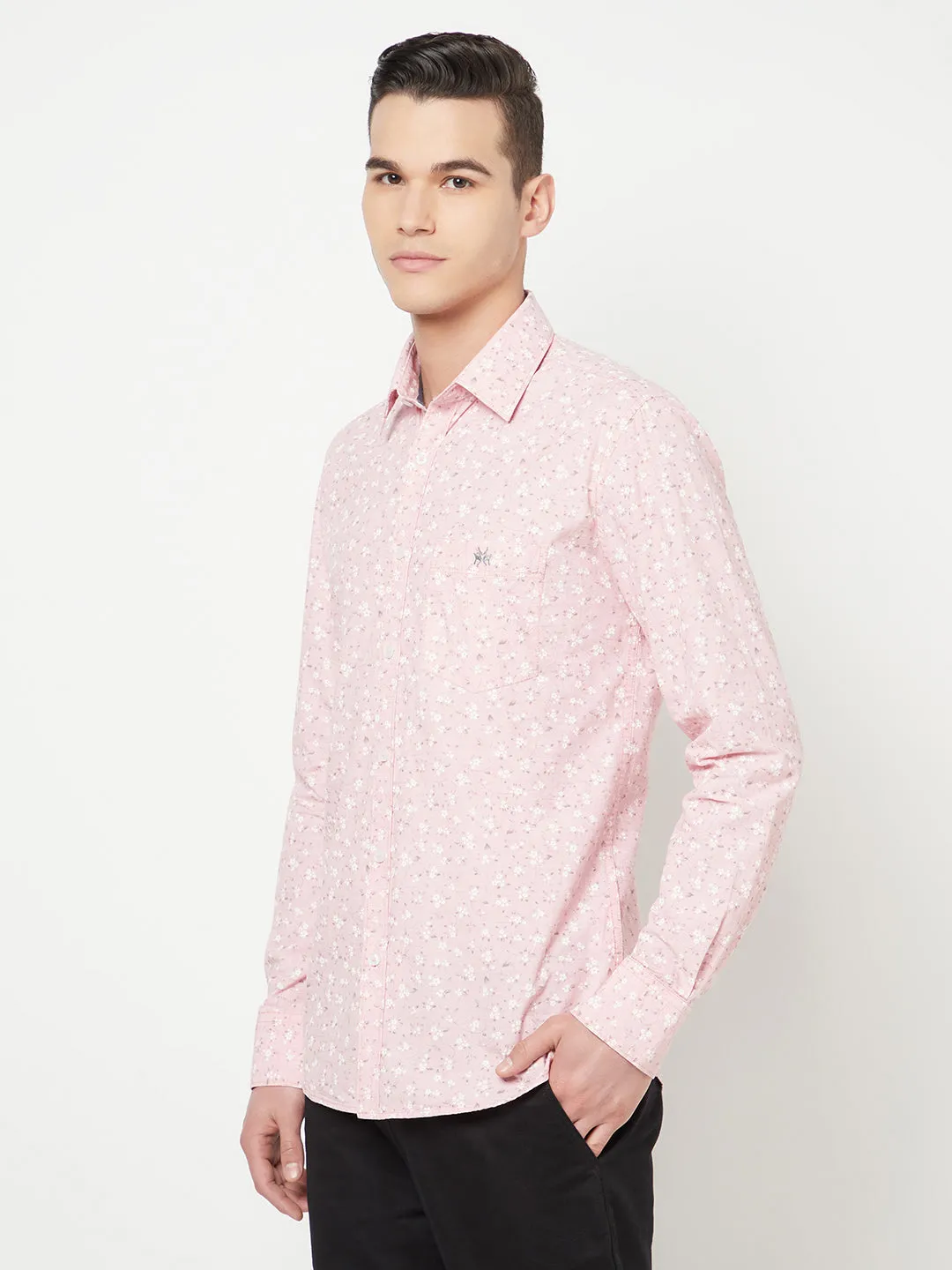 Pink Floral Printed Shirt