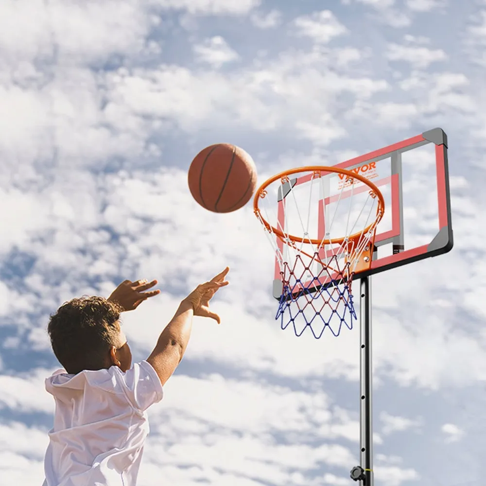 Portable Basketball Hoop Stand 4 to 10 ft Adjustable Height  Backboard System with Wheels Stand