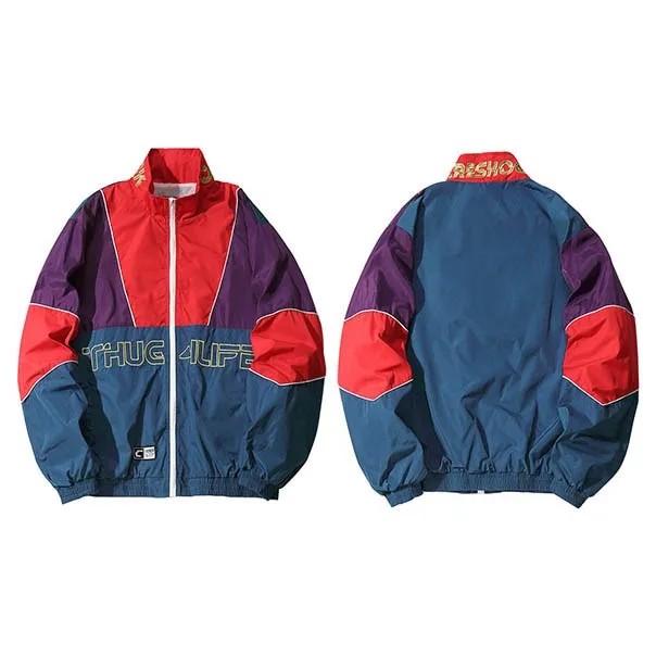 "4LIFE" Veste coupe vent Rouge streetwear - URB1™