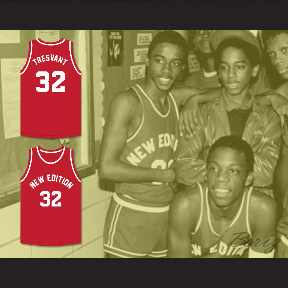 Ralph Tresvant 32 New Edition Red Basketball Jersey