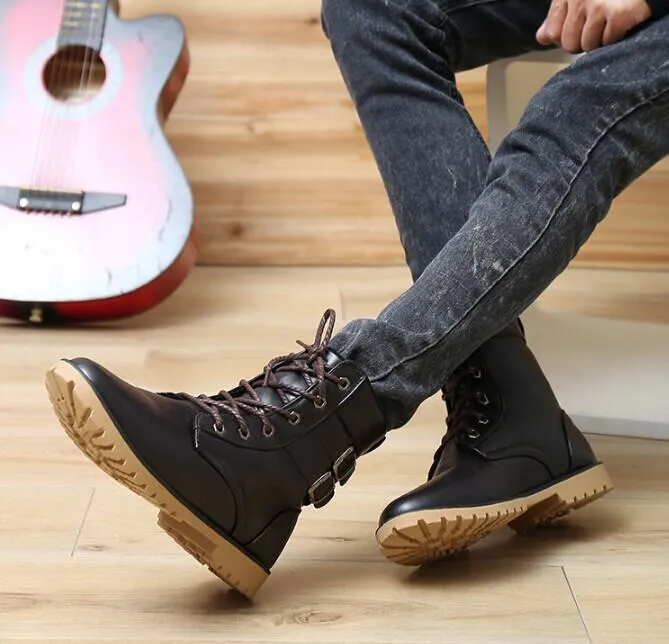 Retro Men's Buckle Boots 2 Color Options