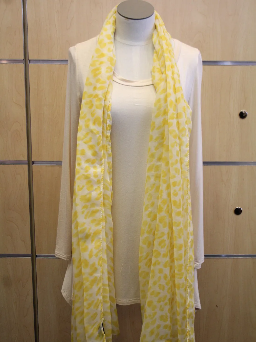 Rikka | Wrap White Yellow Spotted Scarf
