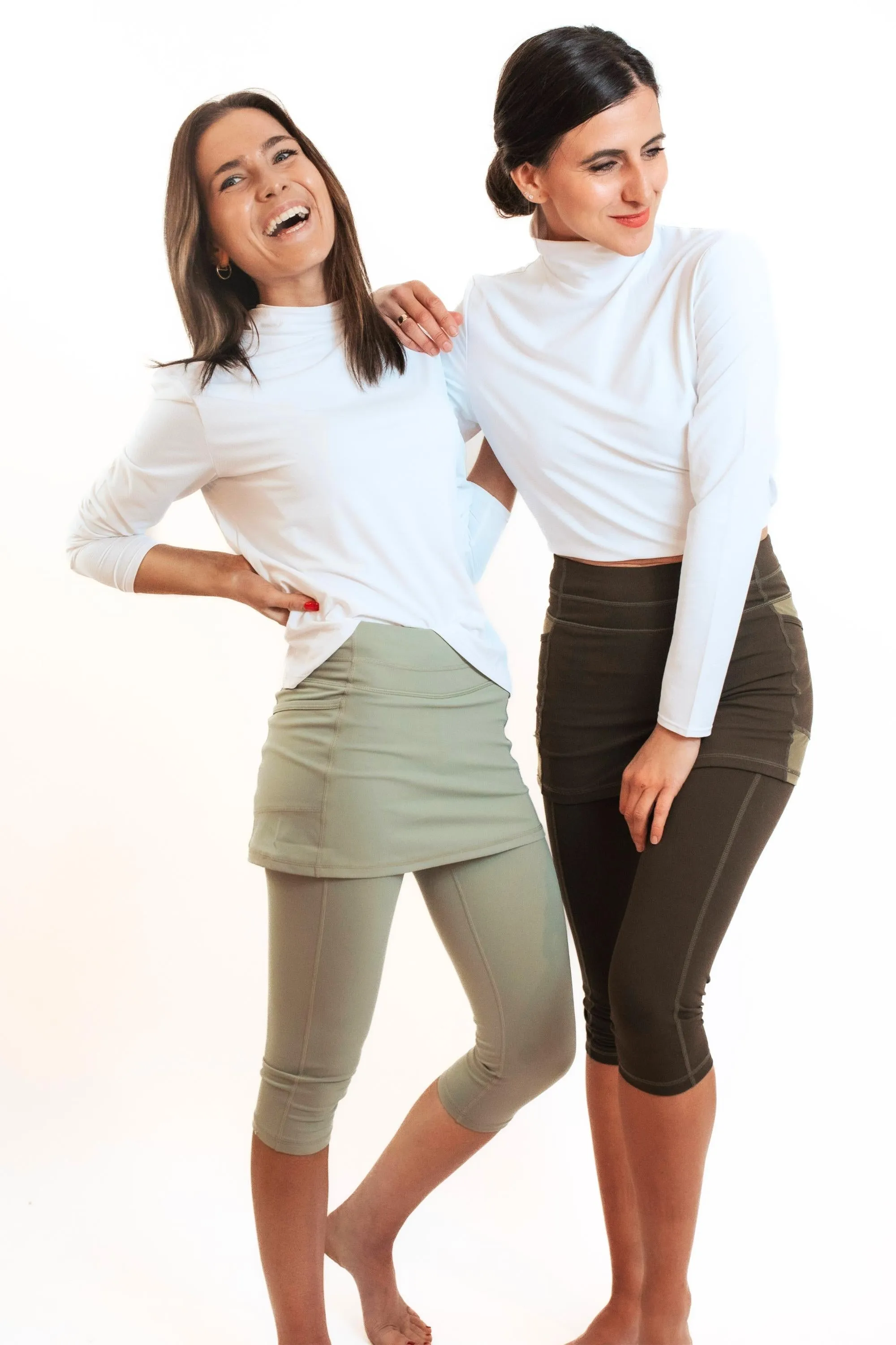 Sage Skirted Capris Leggings