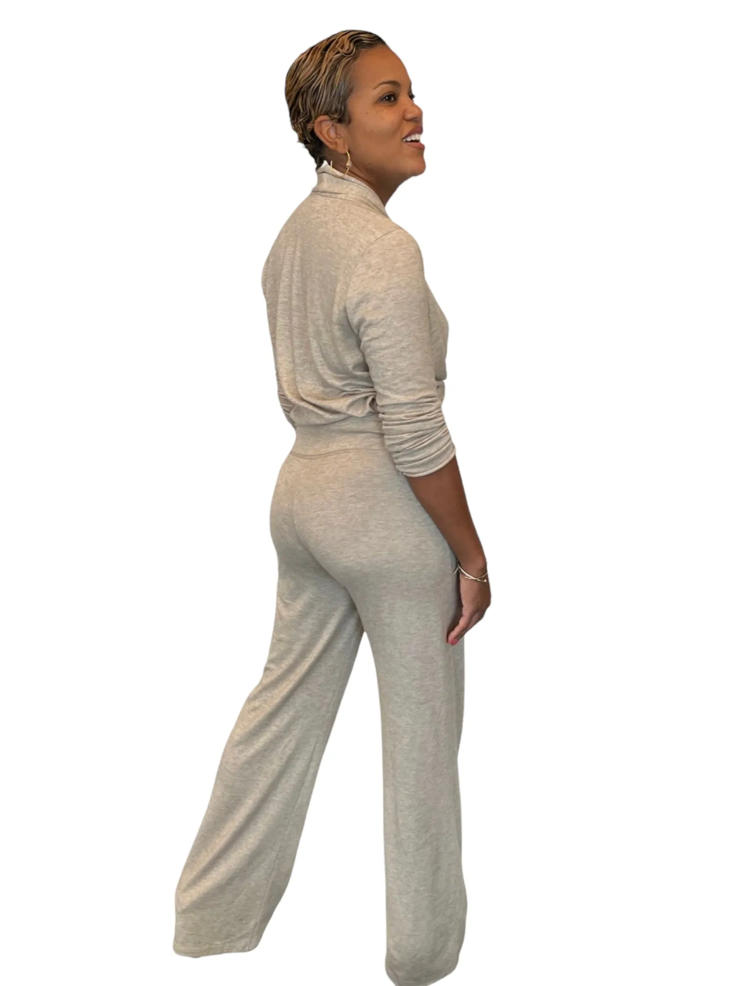 Shanti - Oatmeal Wide Leg Pants - TN-152