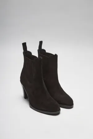 SOFIA Damen Suede Schwarz Lederstiefelette