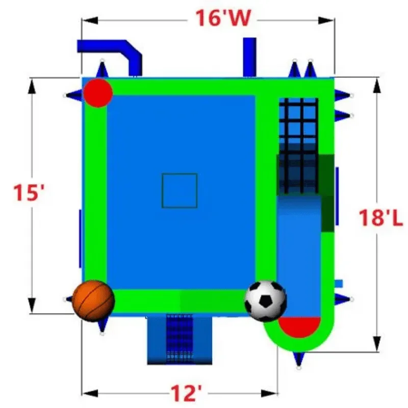 Sports Bounce House Combo Wet n Dry