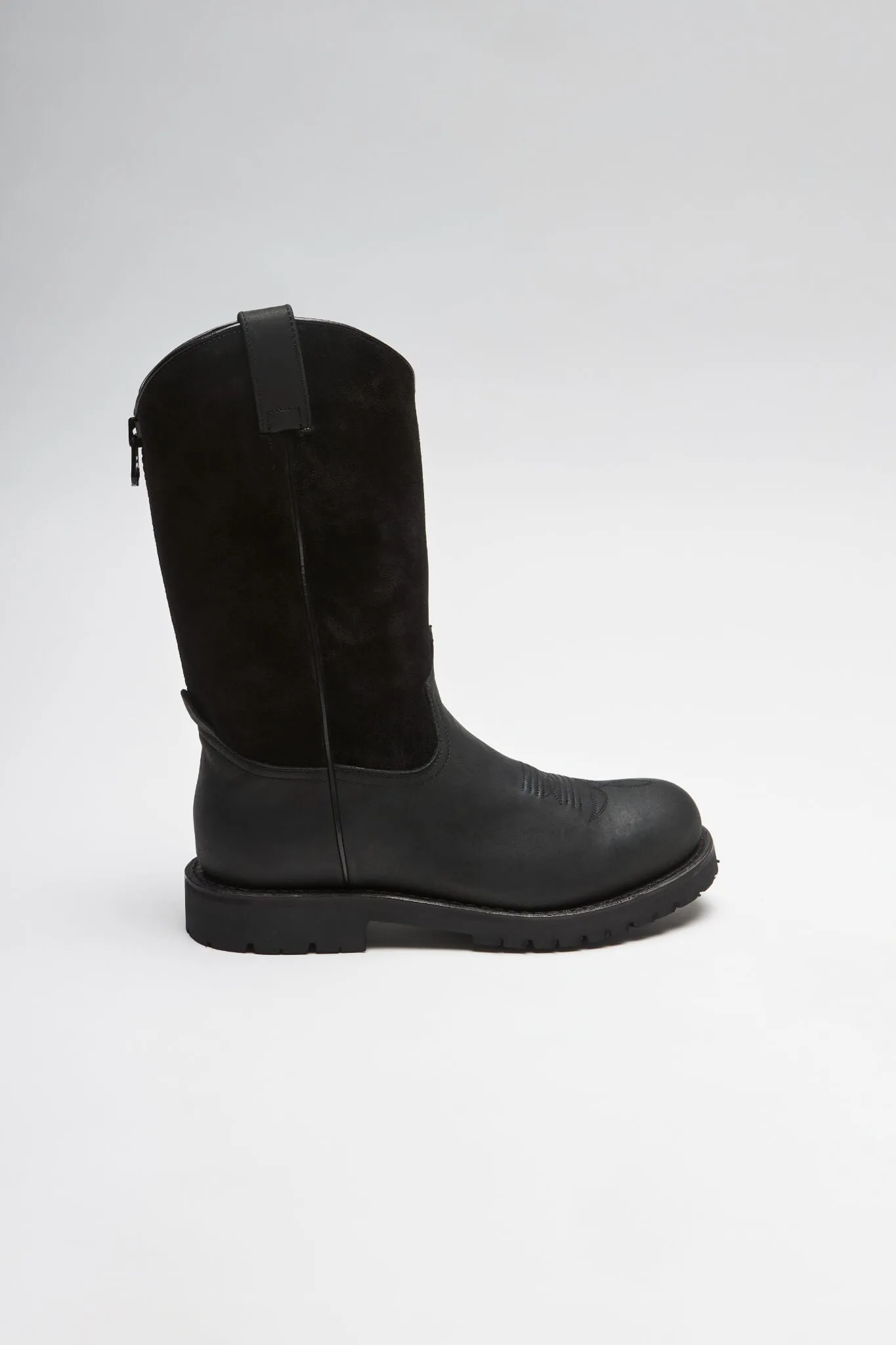 SPURS Herren Schwarz Westernreitstiefel - Reißverschluss