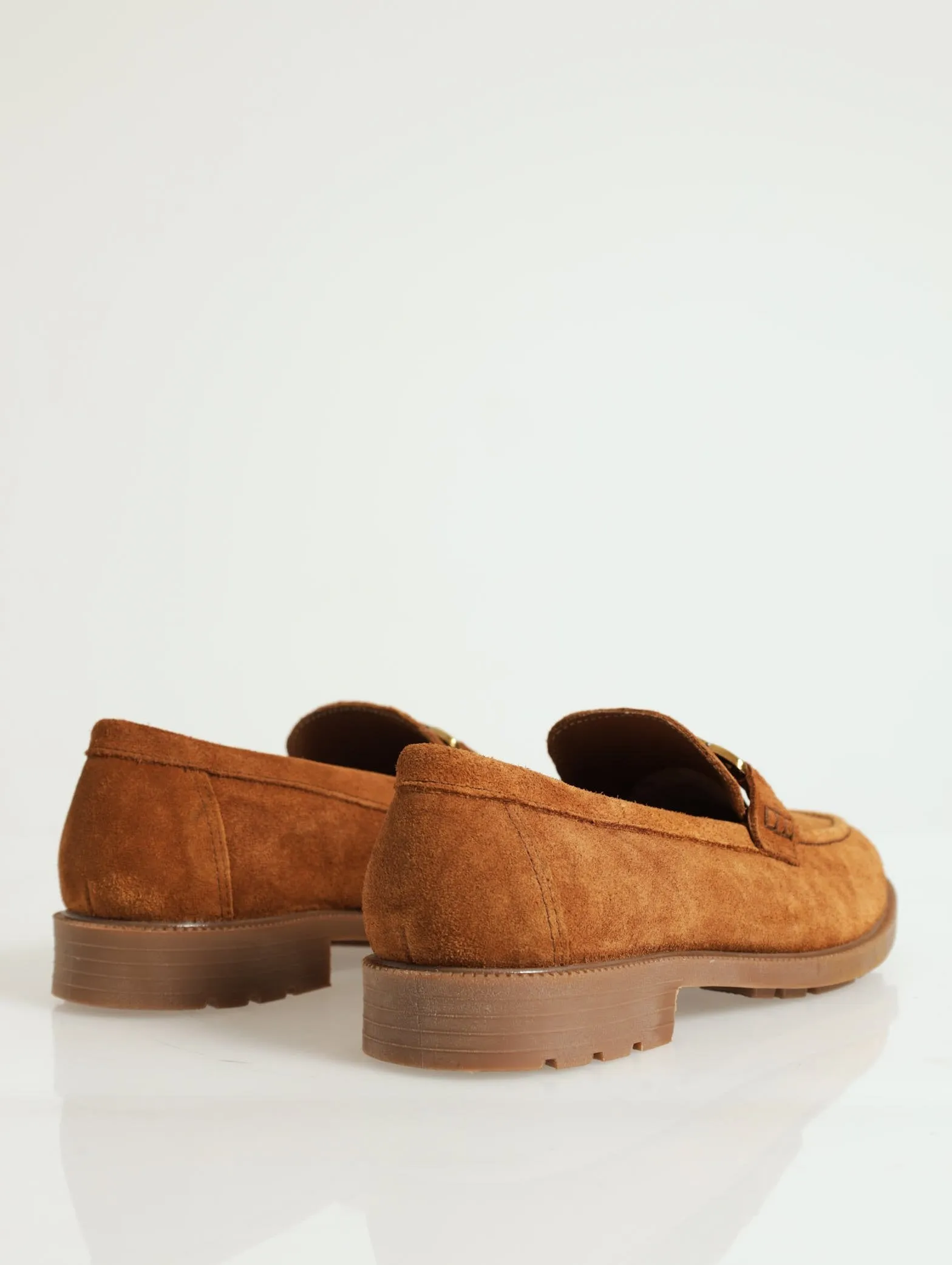 Suede Slip On With Link Trim - Tan