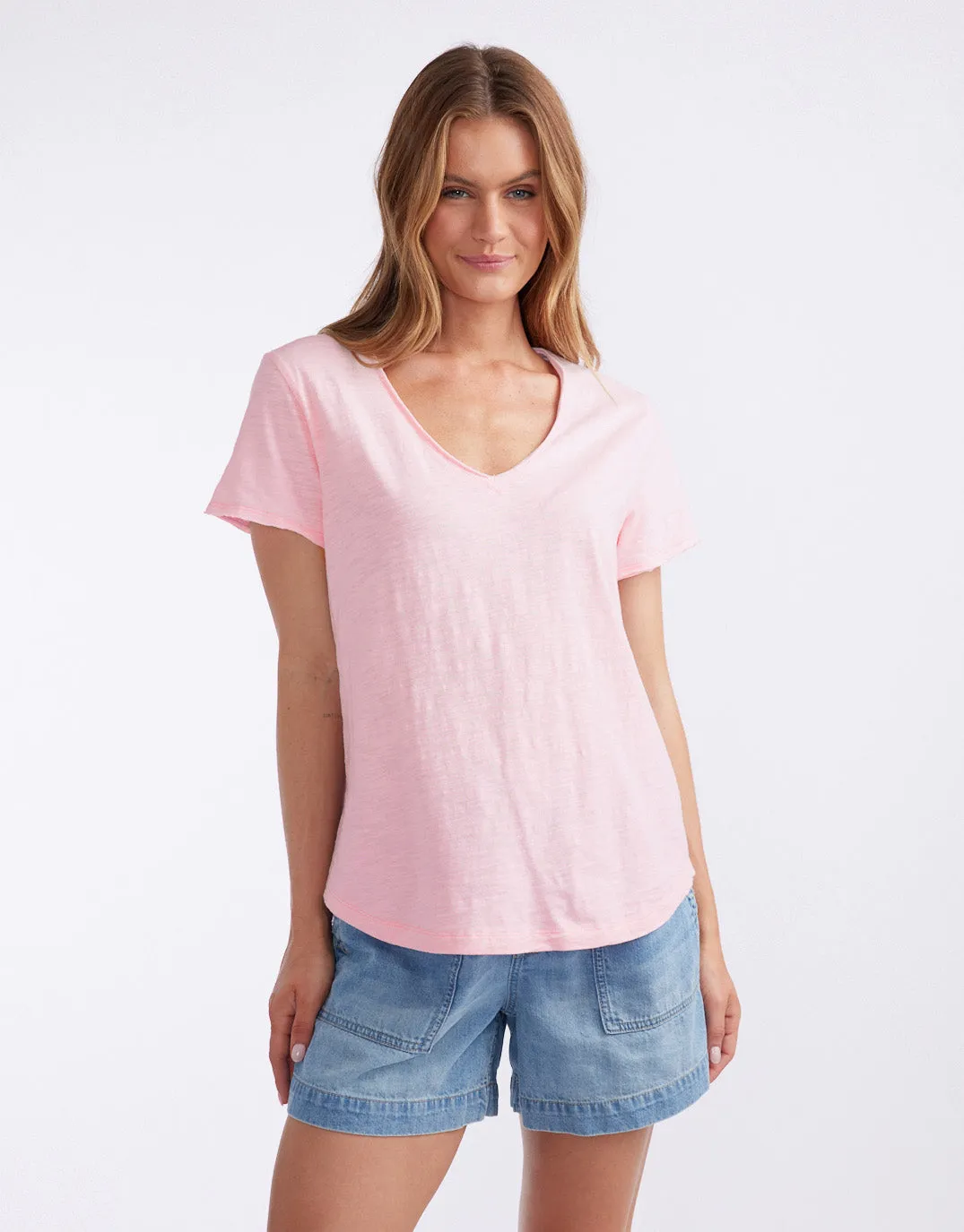 Summer Vee Tee - Coral Pink