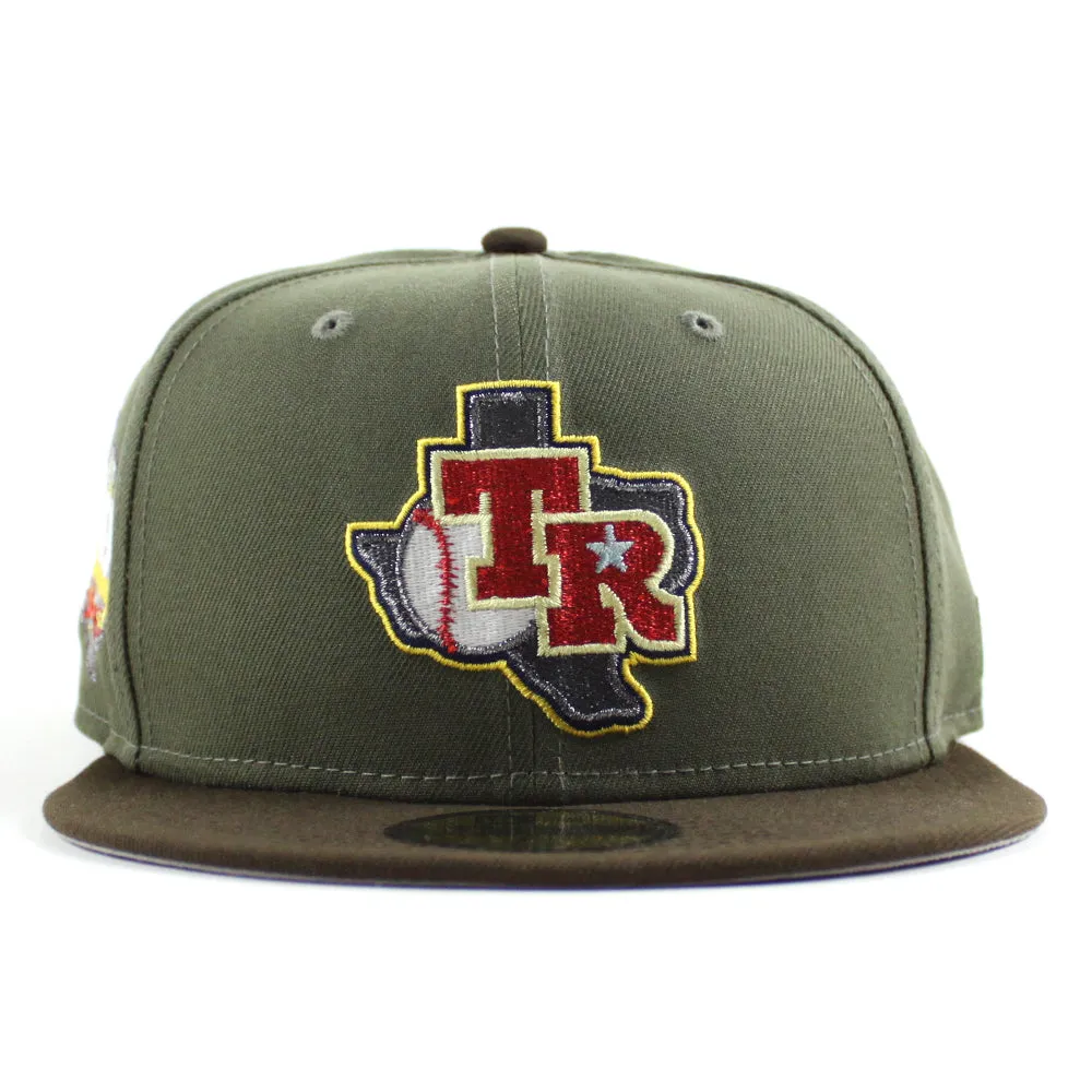 Texas Rangers 40th Anniversary New Era 59Fifty Fitted Hat (Olive Green Walnut Gray Under Brim)