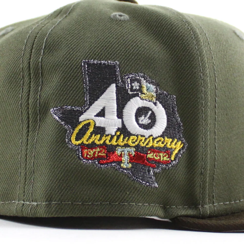 Texas Rangers 40th Anniversary New Era 59Fifty Fitted Hat (Olive Green Walnut Gray Under Brim)