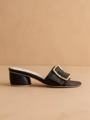 The Tucson Black | Low Heel with Bamboo Buckle