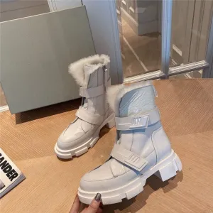 Thick Sole Platform Punk Boots Round Toe Ankle Boots