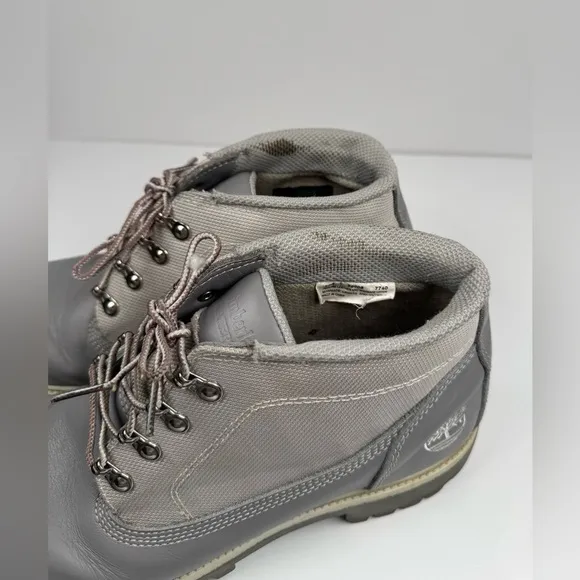 Timberland Boots Gray Silver Leather Lace Up Style 28008 7740 Mens Size 10M