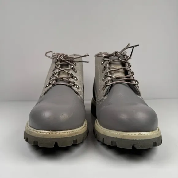 Timberland Boots Gray Silver Leather Lace Up Style 28008 7740 Mens Size 10M