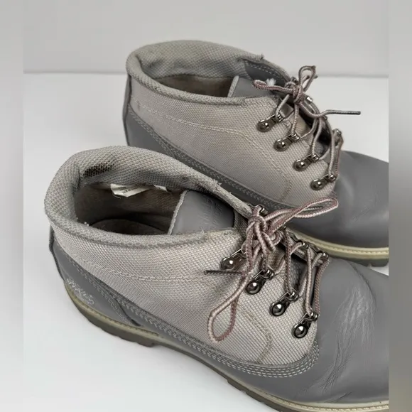 Timberland Boots Gray Silver Leather Lace Up Style 28008 7740 Mens Size 10M