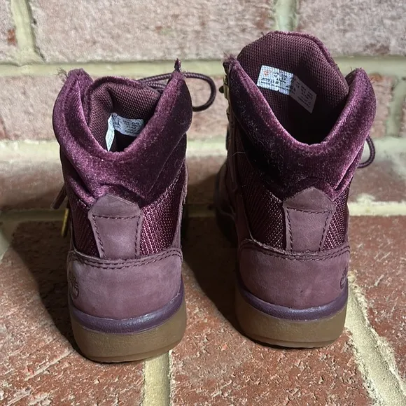 Timberland Burgundy / Purple Girl Toddler Size 10 Boots