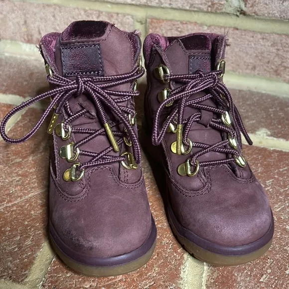 Timberland Burgundy / Purple Girl Toddler Size 10 Boots