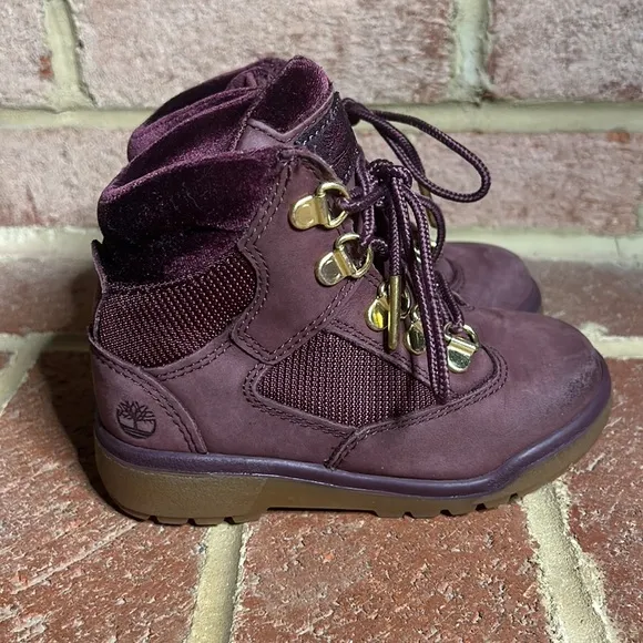 Timberland Burgundy / Purple Girl Toddler Size 10 Boots
