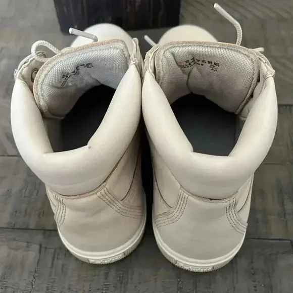 Timberland Girls Boots Off White Cream Lace Up