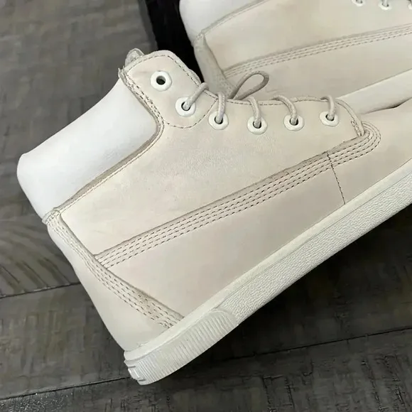 Timberland Girls Boots Off White Cream Lace Up