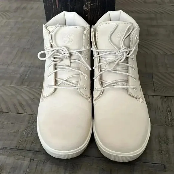 Timberland Girls Boots Off White Cream Lace Up
